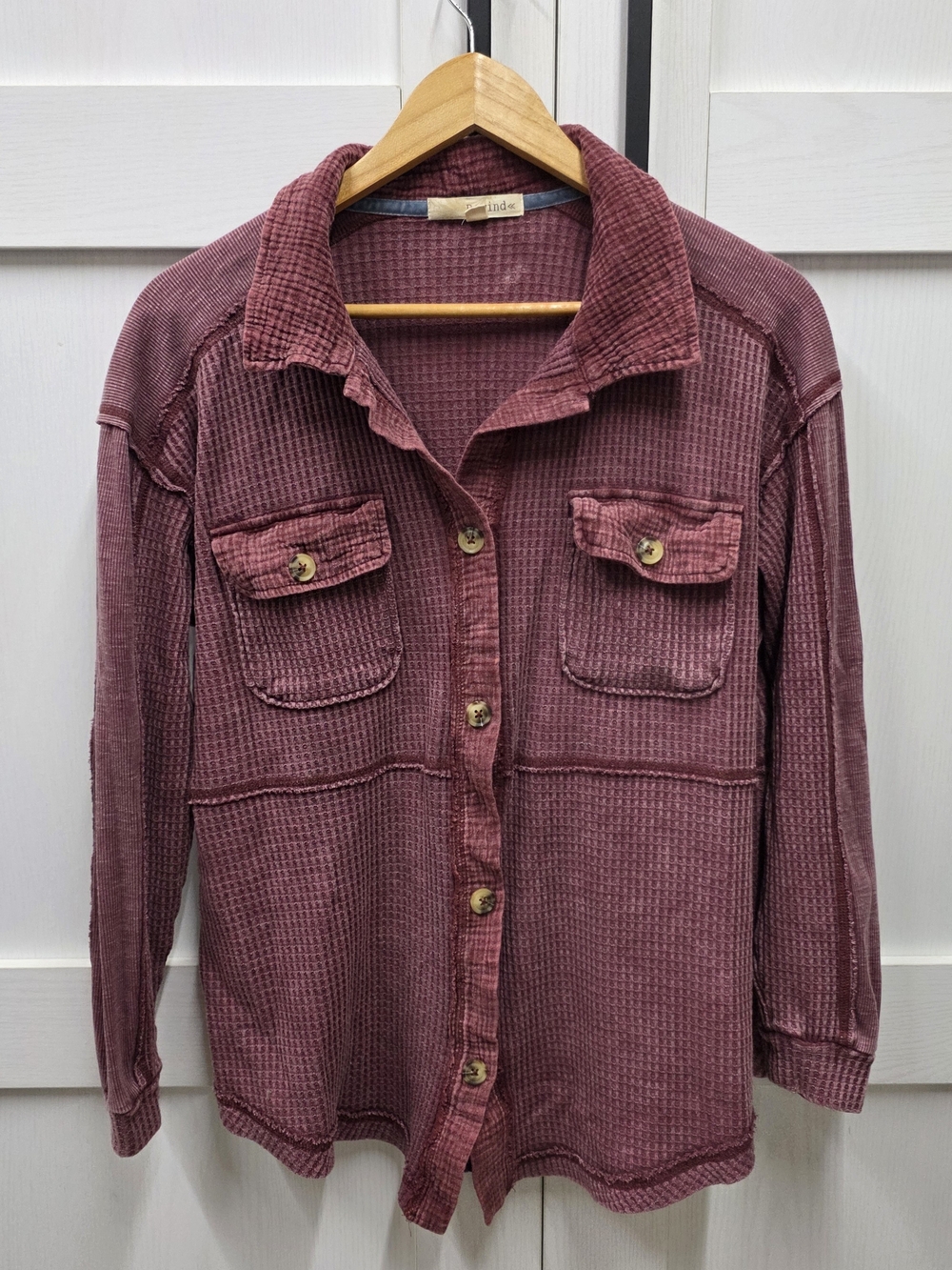 Rewind Burgundy Waffle Knit Top
